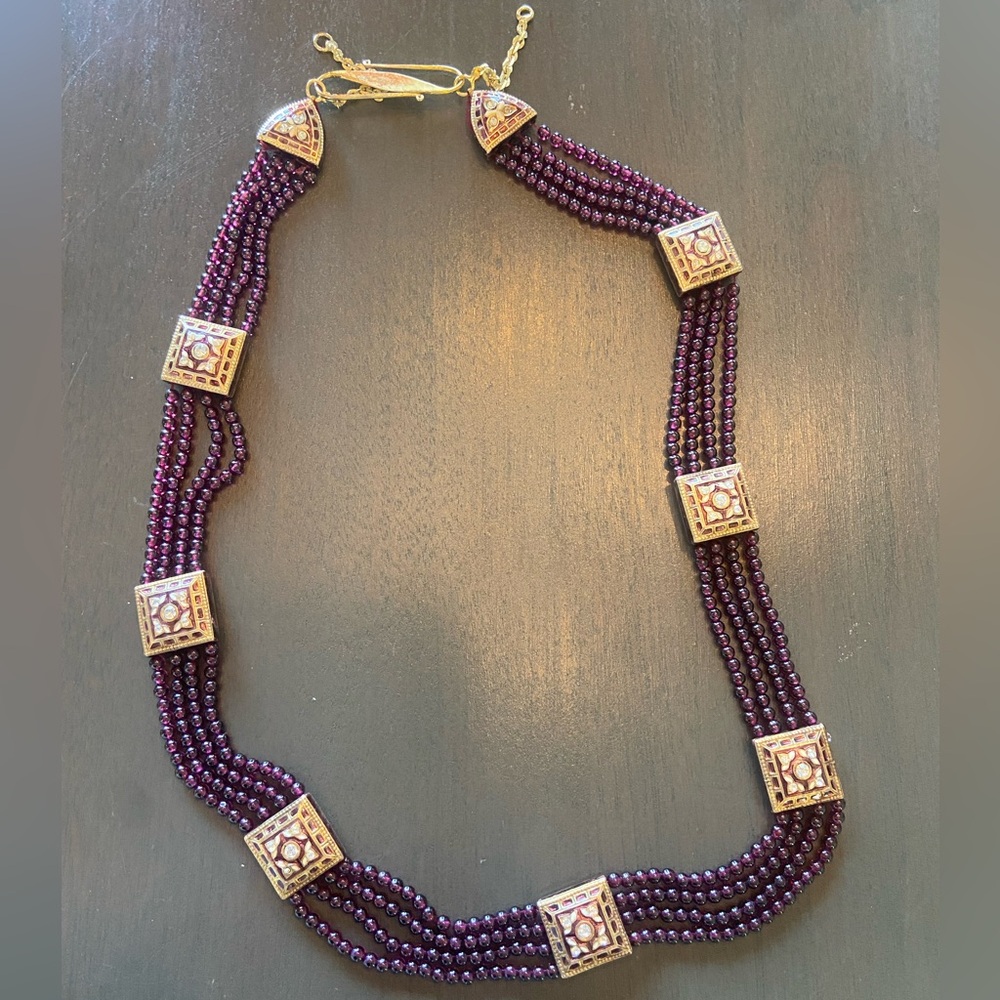 Vintage 4 Strand Garnet Reversible Necklace